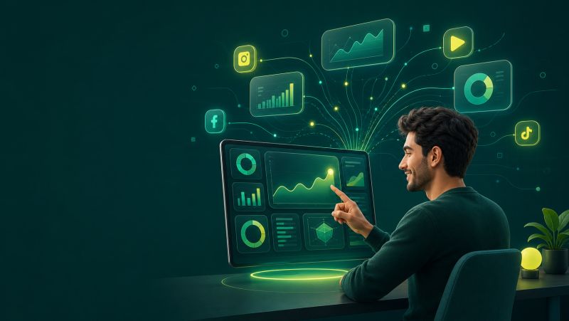 Person reviewing unified metrics